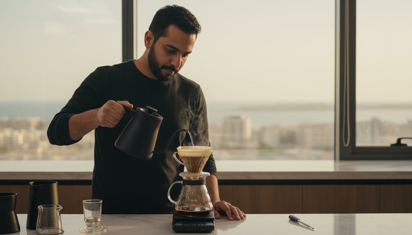 قهوة V60: الدليل العلمي الشامل لتحضير الكوب المثالي في المنزل 2026