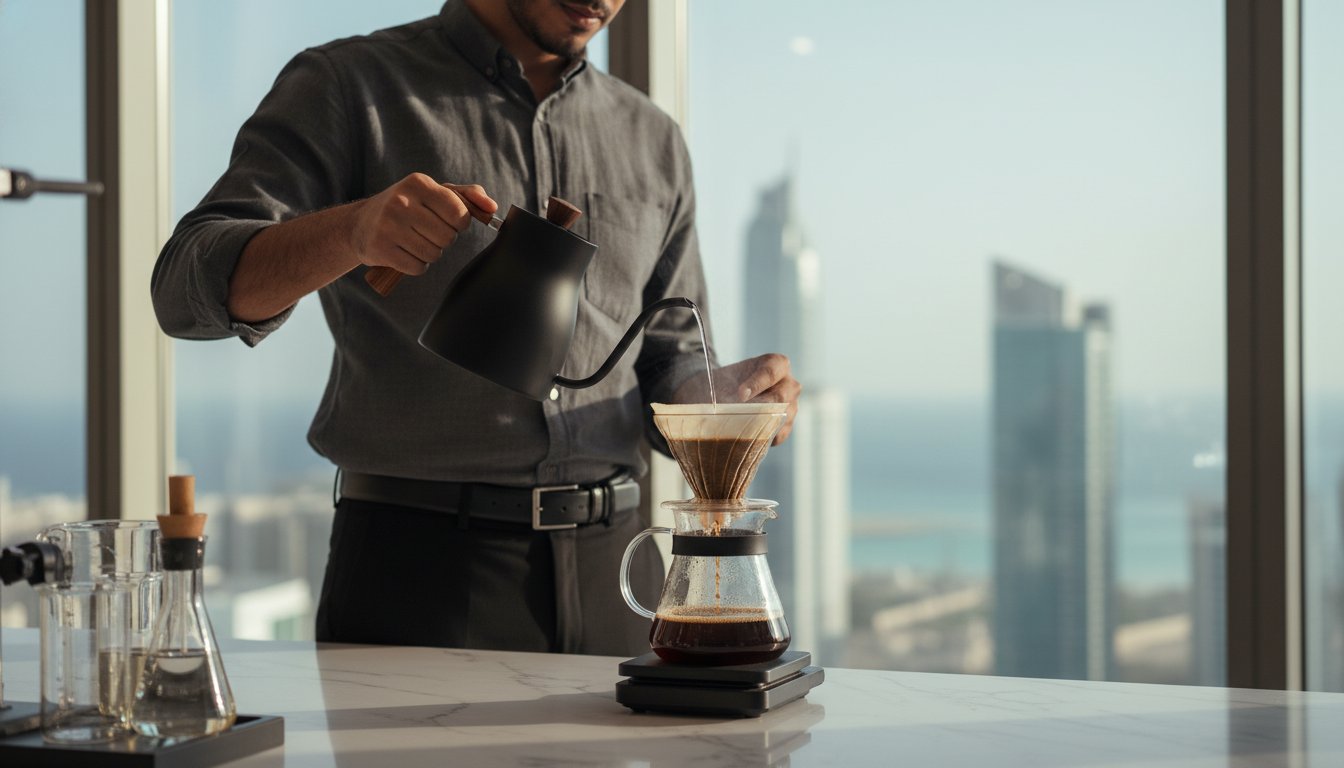 دليل ادوات v60 للمبتدئين: كيف تجهز مختبرك المنزلي لتحضير القهوة المقطرة 2026