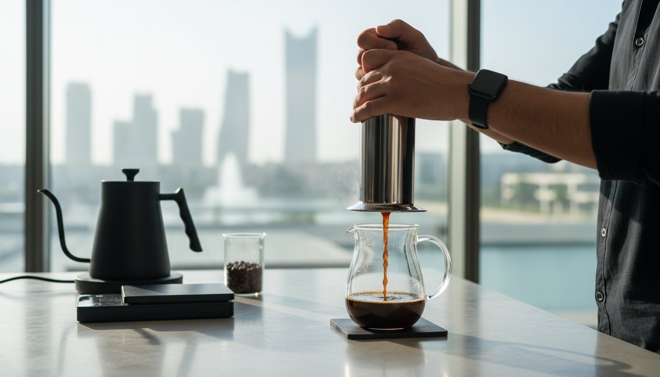 دليل الإيروبريس (AeroPress): العلم والابتكار في تحضير القهوة المختصة لعام 2026