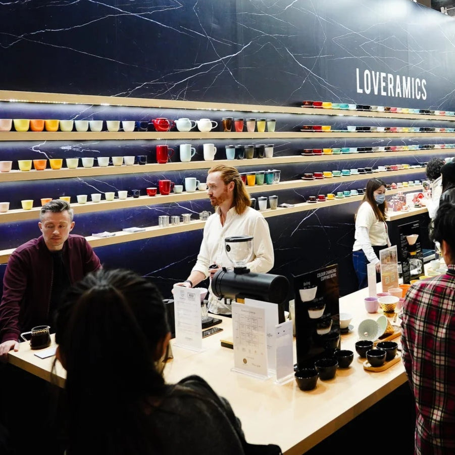 Loveramics Exabition showing their range of ceramics products (Mugs, Cups, Tumblers, Pots and coffee brewing tools)