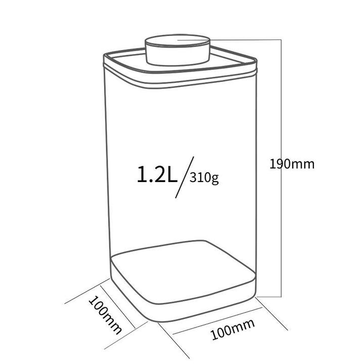 Everlock Turn &amp; Lock Airtight Food Storage Container 1.2L - Caffeine Lab