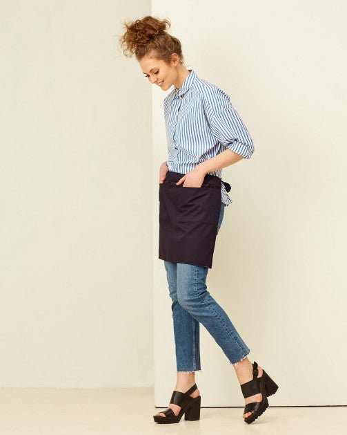 Lucio Verso Midnight Blue Mini Bistro Apron - Caffeine Lab