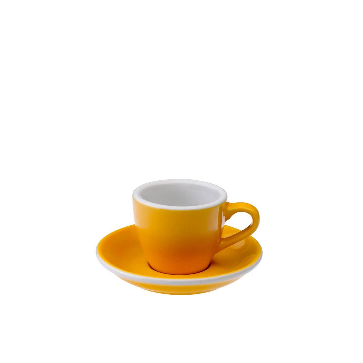 LOVERAMICS Yellow Espresso Cup Set With Saucer Egg Style, 80ml