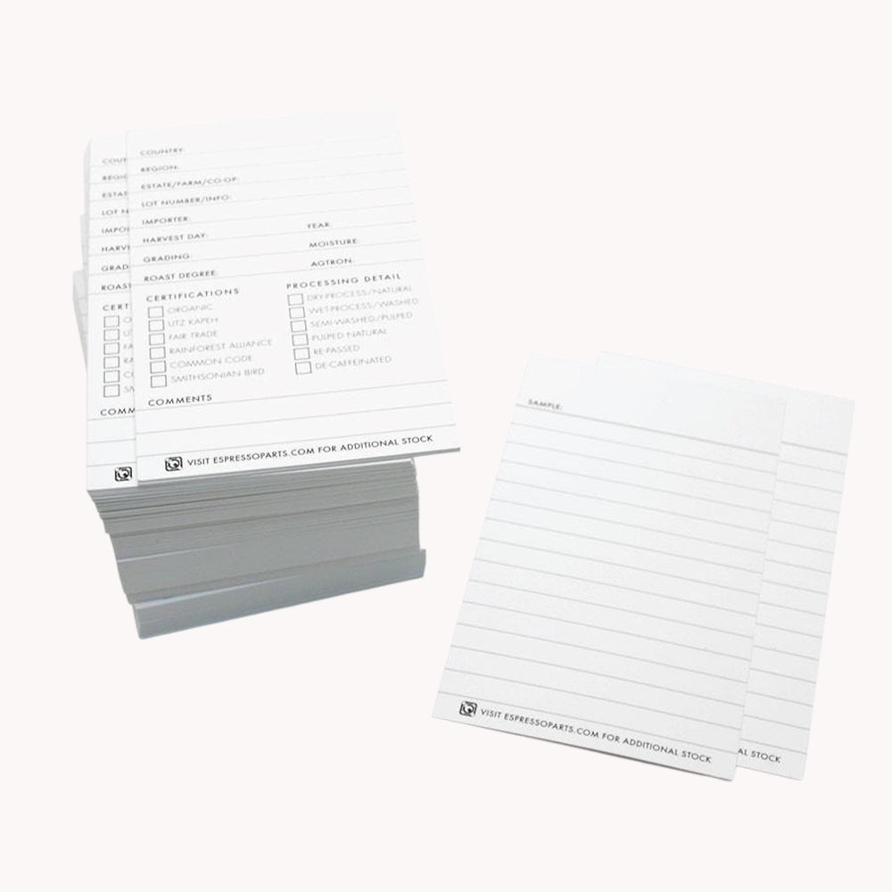 Coffee Cupping Note Card - Detailed and Blind (100)
